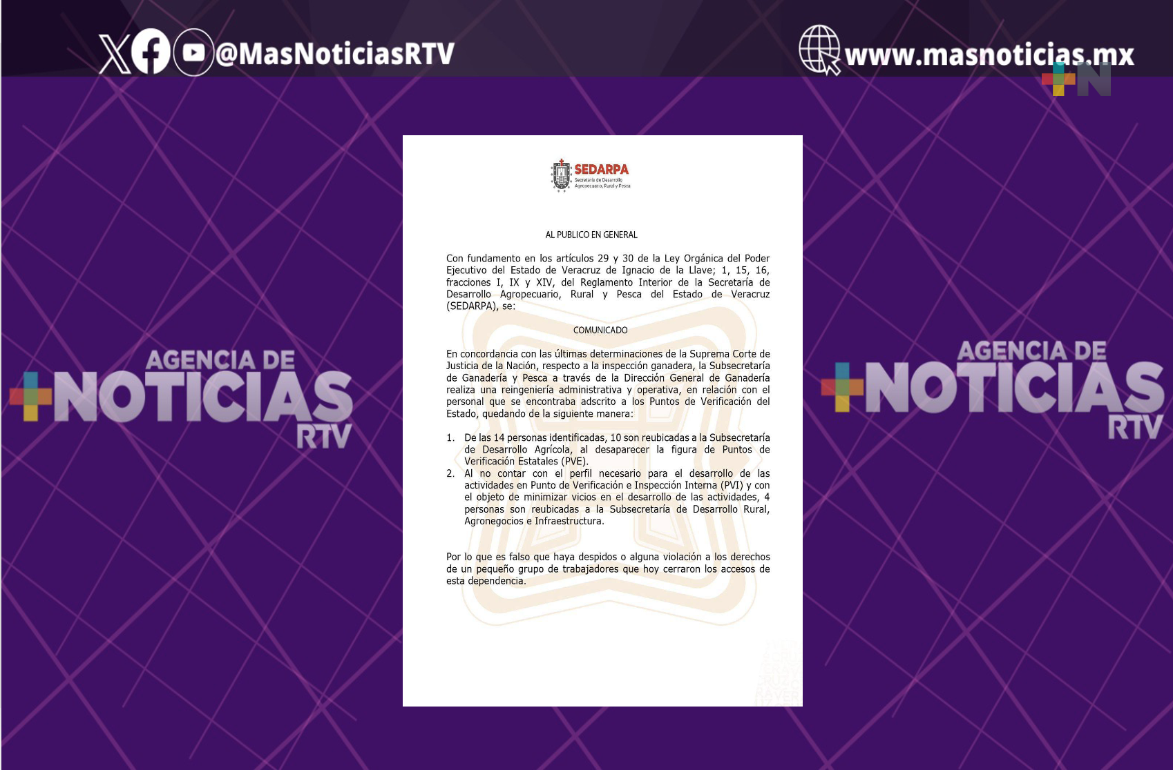 Sedarpa realiza reingeniería administrativa y operativa
